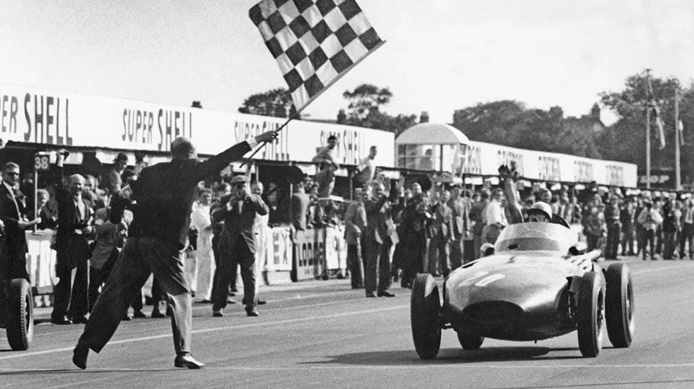 10 amazing facts about Stirling Moss; chequered flag